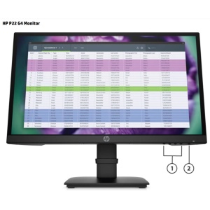 MONITOR HP P22, 21.5″, FHD, IPS, 1 VGA, 1 HDMI 1.4, 1 DisplayPort 1.2, 1920×1080 @ 60 Hz