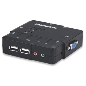 MANHATTAN KVM DE 2 PUERTOS compacto, USB with cables and Audio
