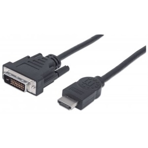Cable para Monitor – HDMI Macho a DVI-D 24+1 Macho, Enlace Dual, Negro, 1.8m.