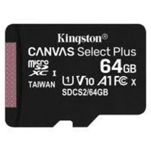MEMORY CARD KINGSTON 64GB microSDHC/SDXC Canvas Plus 100R/85R CL10 UHS-I