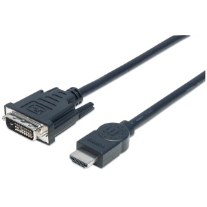 Cable HDMI – HDMI Macho a DVI-D 24+1 Macho, Enlace Dual, Negro, 3.0 m.