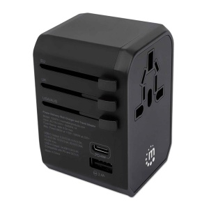 Adaptador de viaje y cargador de pared con suministro de energía